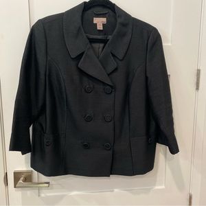 H&M Black Sumner Blazer with 3/4 sleeves Size 14